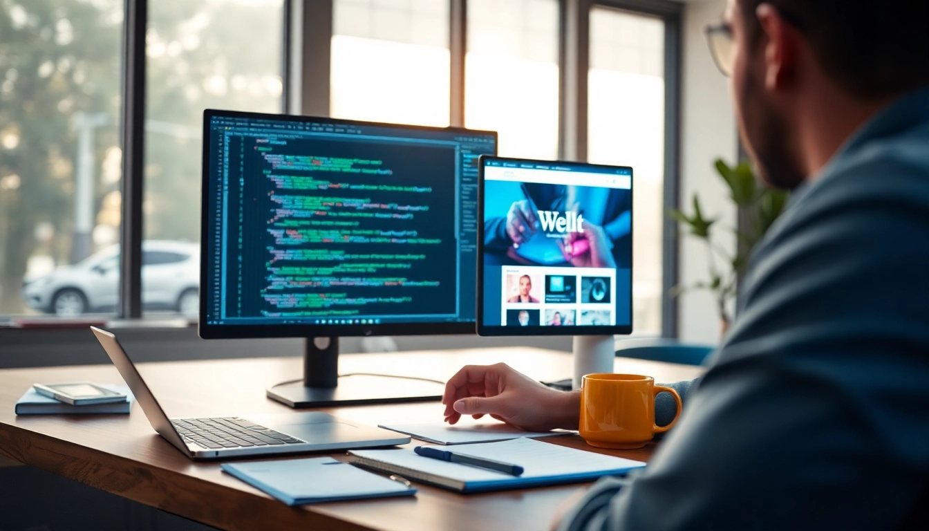 Capture the essence of the website screenshot api showcasing a developer's dual-screen workspace.