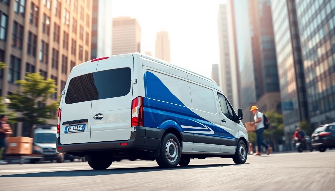 Delivering packages with same day courier service in a bustling city environment.
