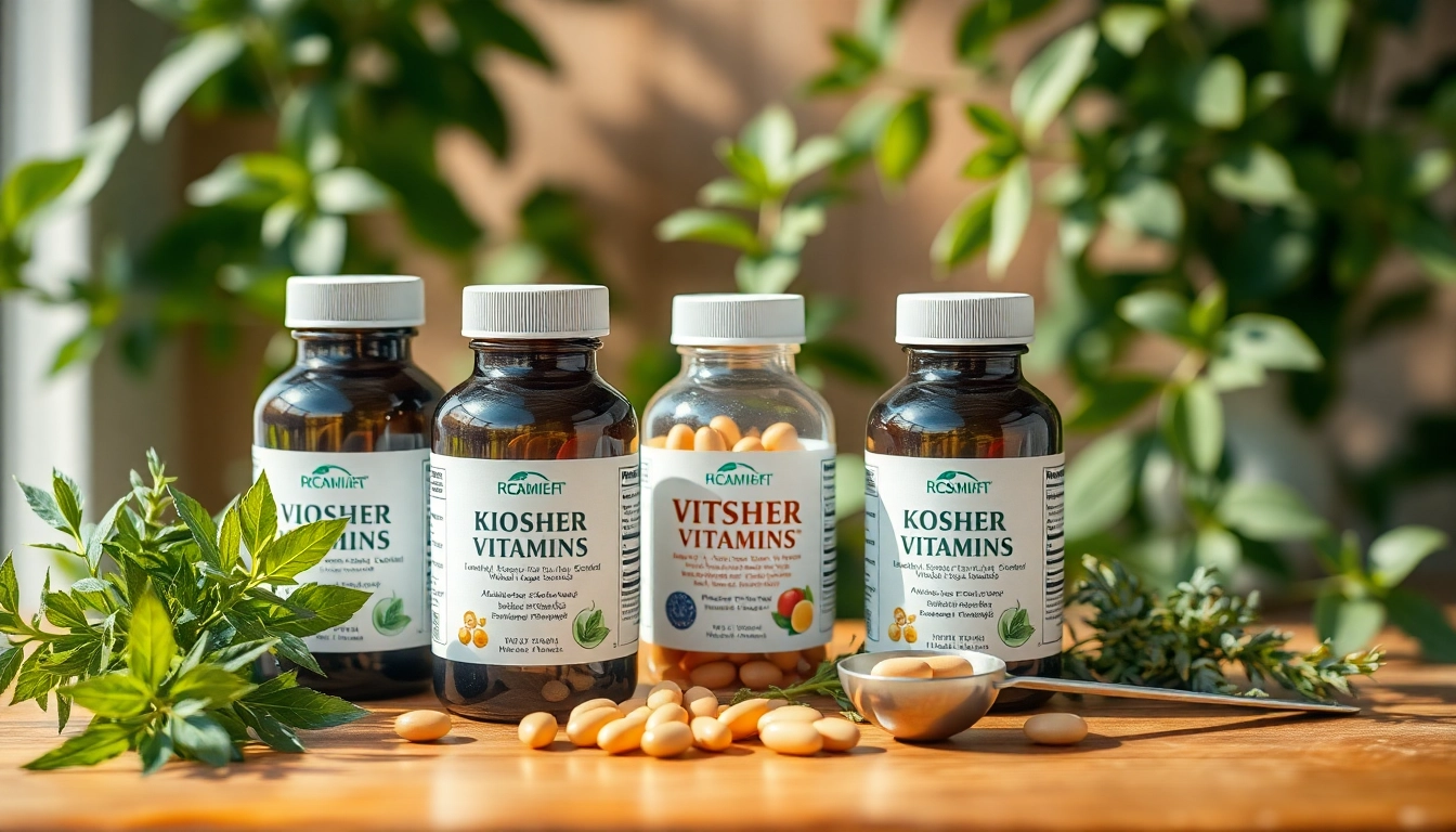 Showcase high-quality kosher vitamins on a wooden table, enhancing healthy lifestyles and wellness.