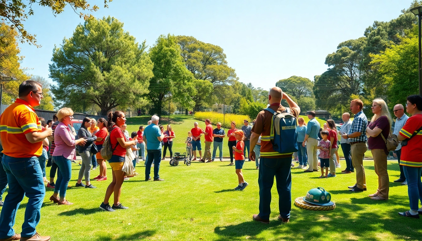 Engaging wildfire event perth showcasing fire safety activities amidst a vibrant park environment.