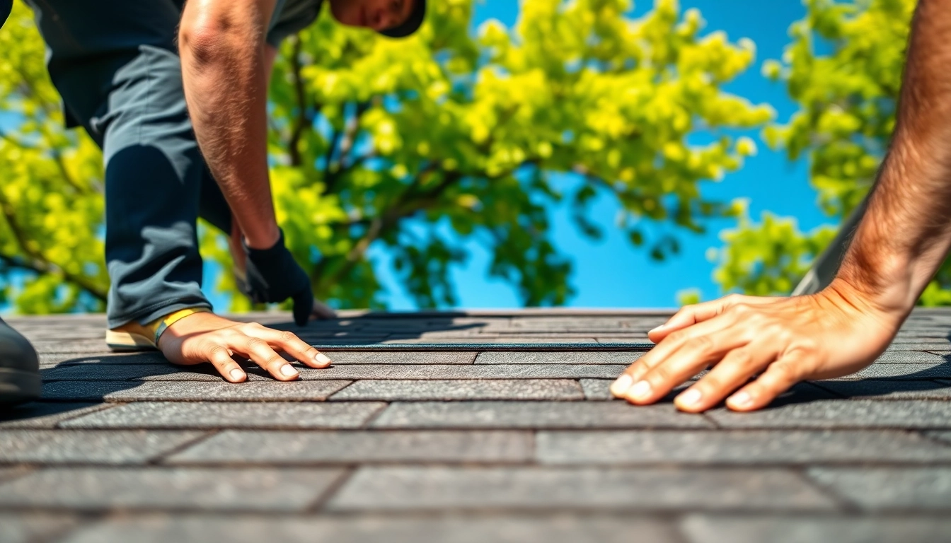 Roofing Replacement Portland Oregon service in action showcasing skilled workers on a sunny day.