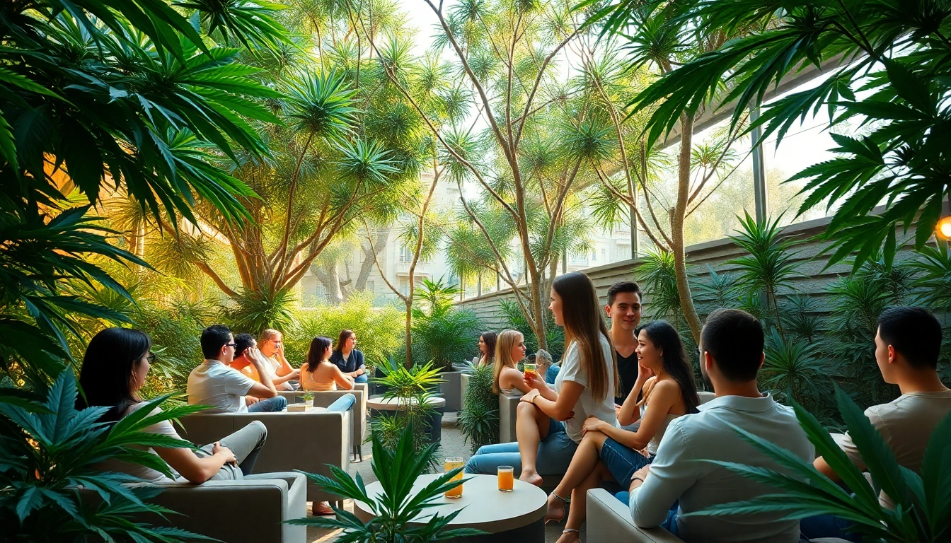 Join a vibrant cannabis community at https://cannabisbcn.com, showcasing a lively social scene.