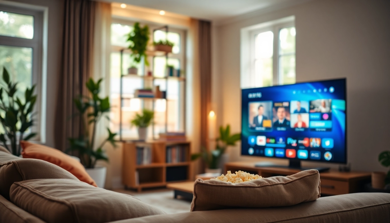 Regarder une émission captivante avec Code iptv dans un salon confortable.