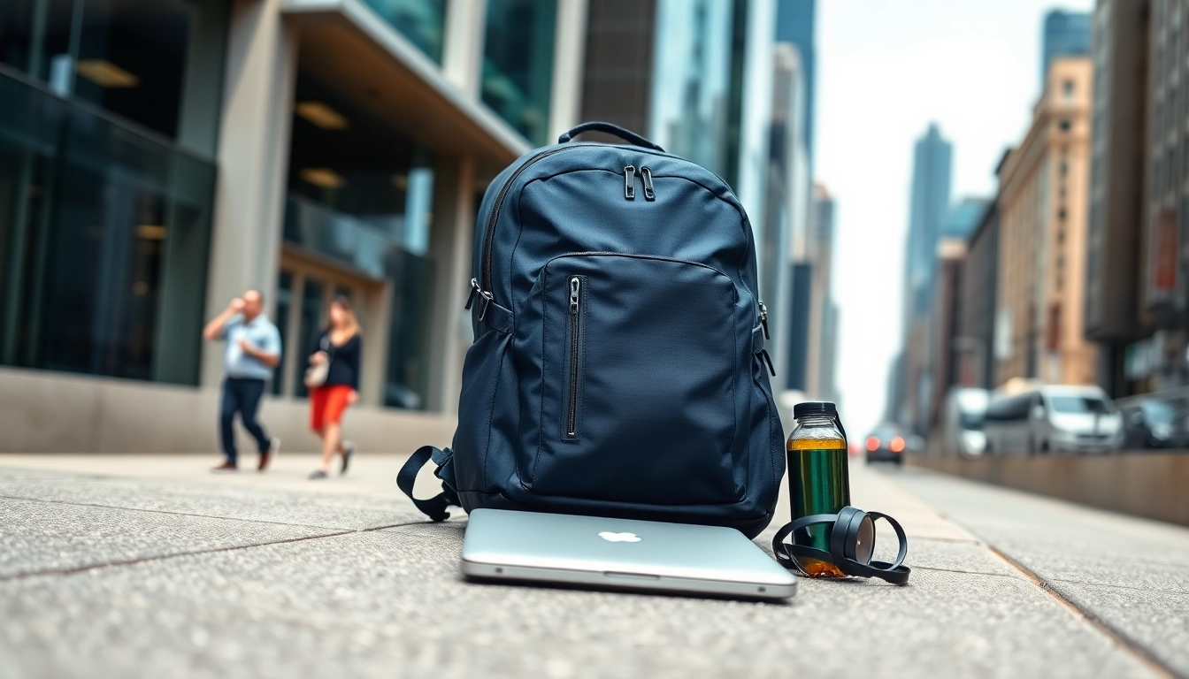 Vidi Rucksack im urbanen Umfeld, ideal für Alltag und Abenteuer, zeigt modernes Design.