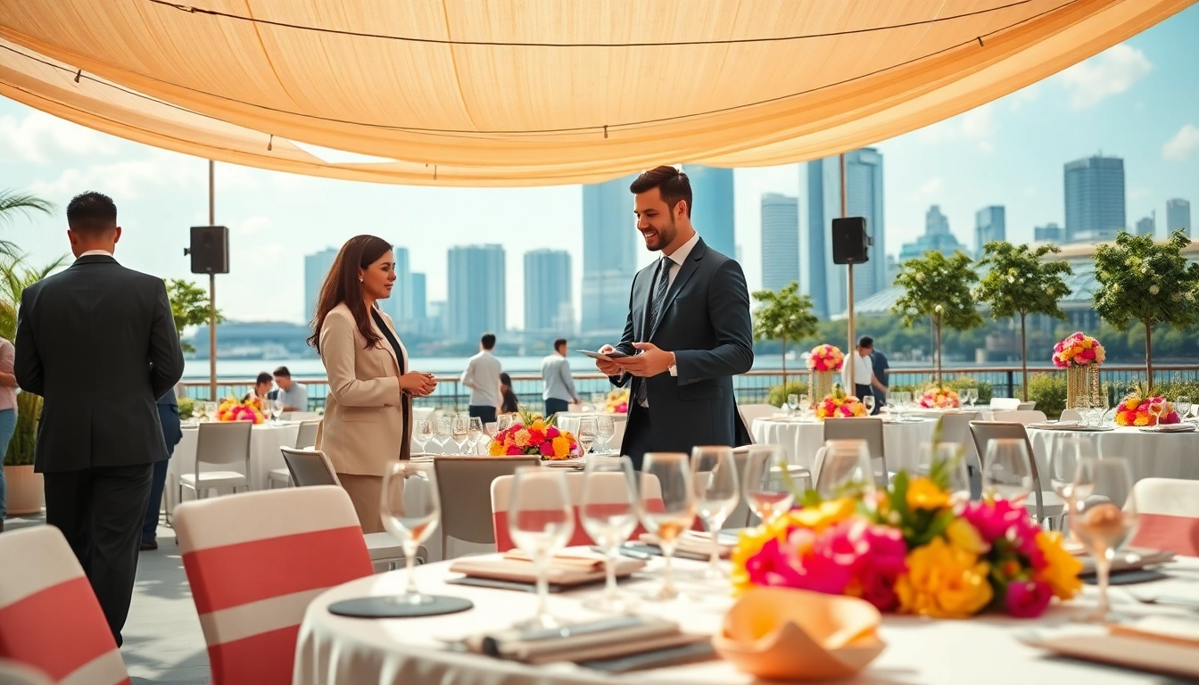 Event agency Singapore team coordinating a stunning outdoor event setup.
