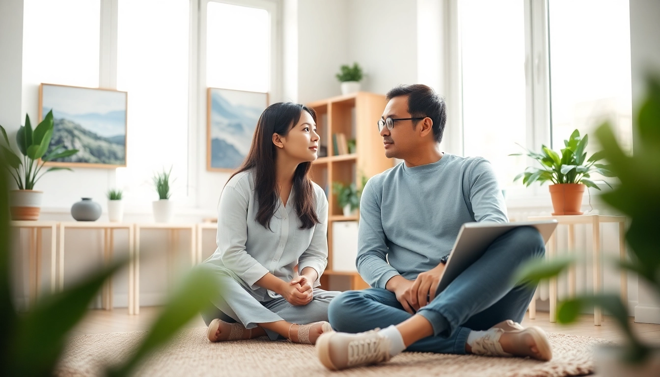 Understanding anxiety through a compassionate therapist's guidance in a soothing office.