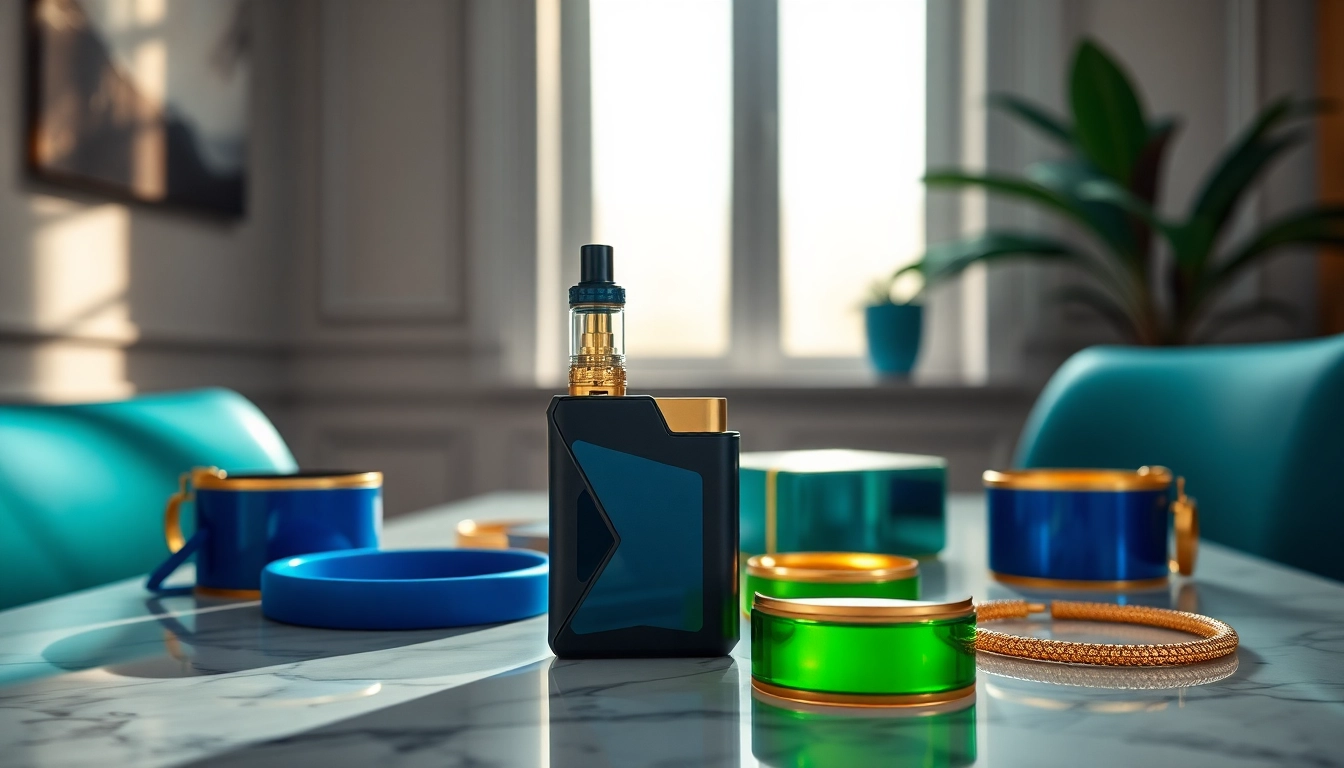 Puff Pro showcased elegantly on a marble surface with colorful accessories.