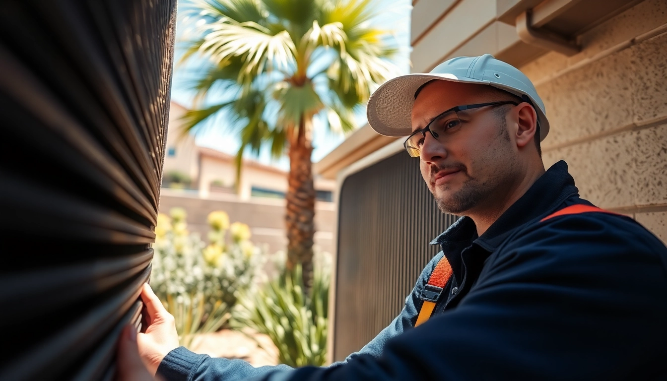 Expert performing ac repair mesa az services in a sunny Mesa backyard.